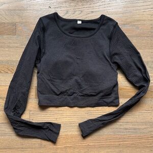Lululemon Ebb to Street Crop Long-Sleeve Shirt Black - Size 6